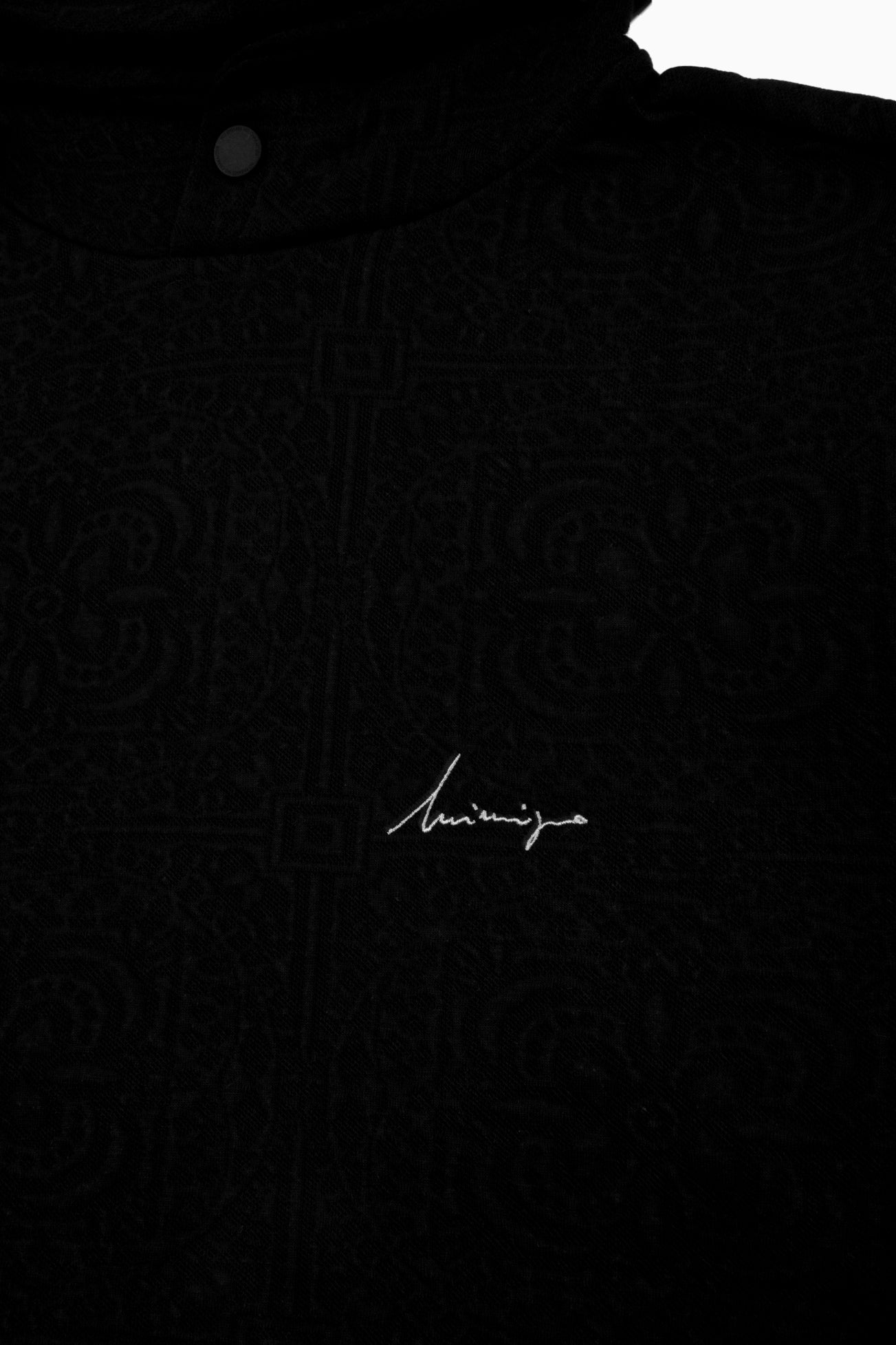 INIMIGO FLOWER JACQUARD Black HOODIE Fall Winter flat detail