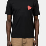 INIMIGO T-SHIRT BLACK WITH RED HEART FRONT