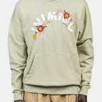 INIMIGO LOGO FLOWERS OVERSIZED GREEN HOODIE FRONT