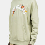 INIMIGO LOGO FLOWERS OVERSIZED GREEN HOODIE SIDE