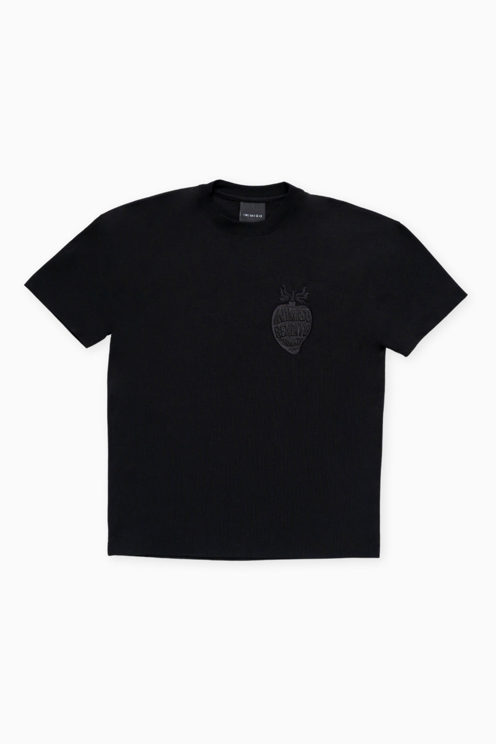 INIMIGO BENDITO OVERSIZED BLACK T-SHIRT FLAT