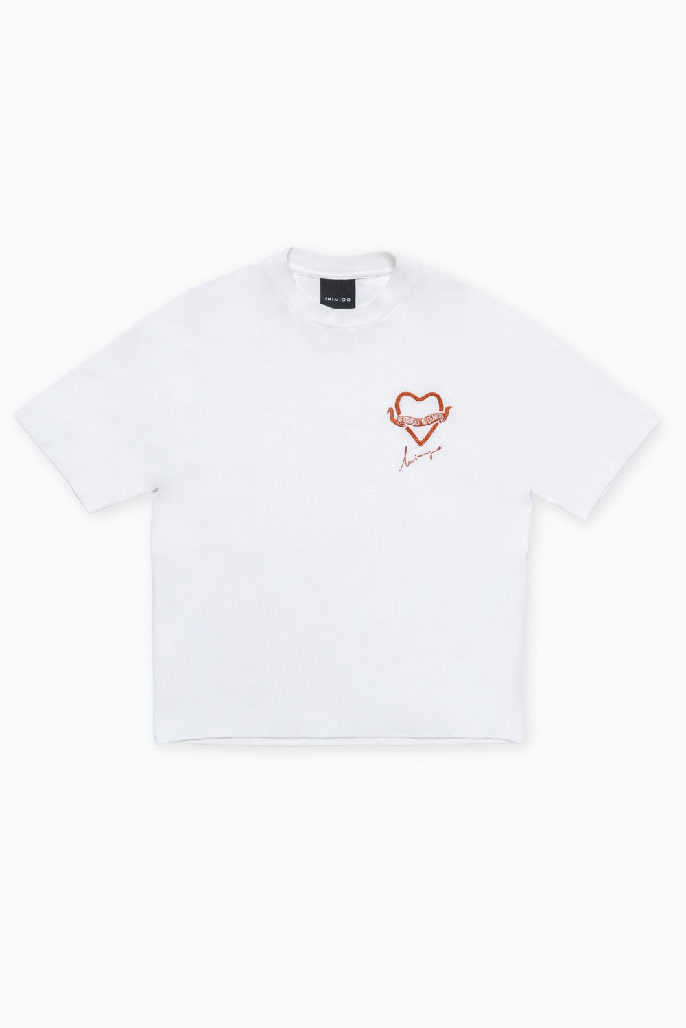 INIMIGO HEART STROKE WHITE T-SHIRT FLAT