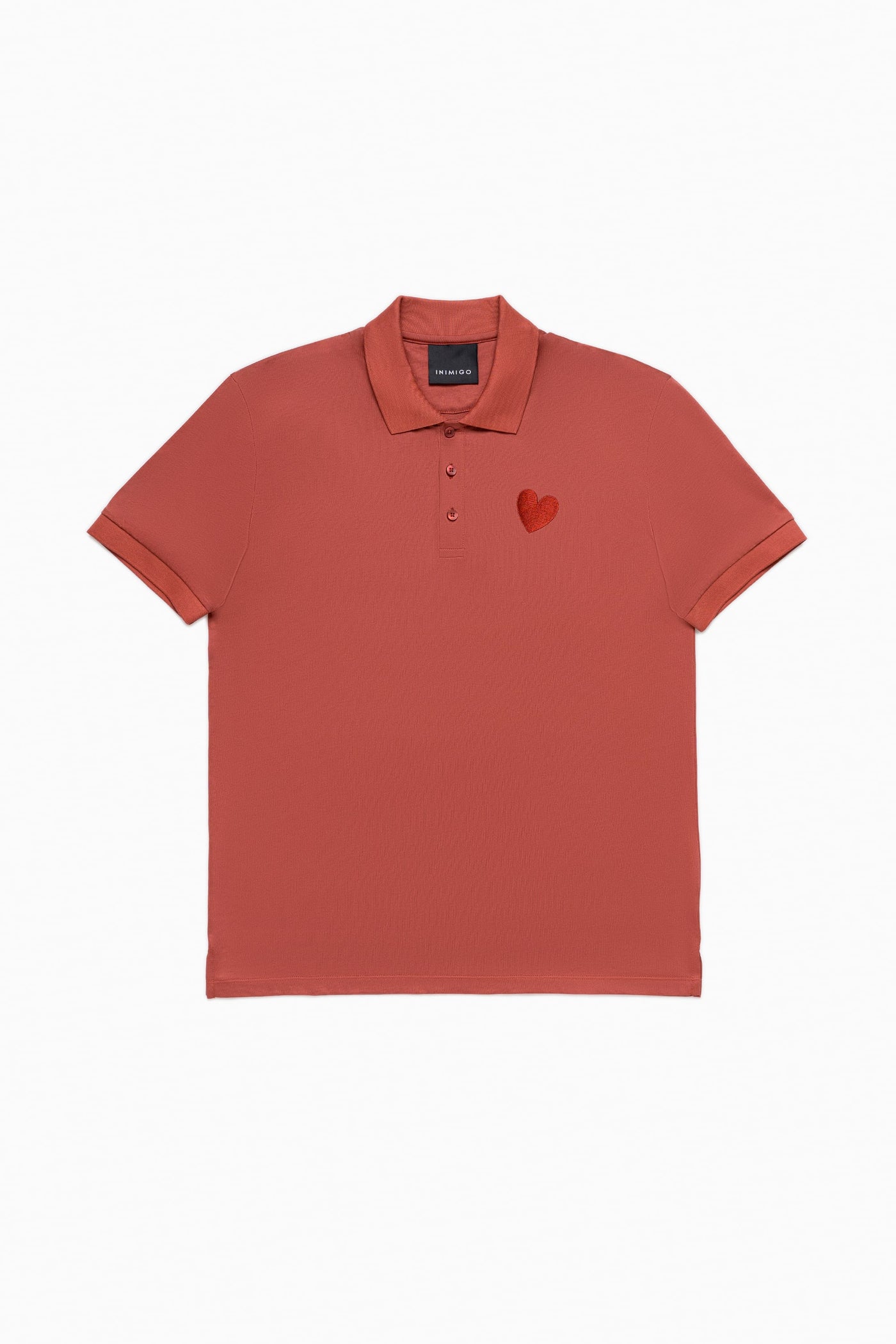 Classic Embroidery Heart Jersey Red Ochre Polo