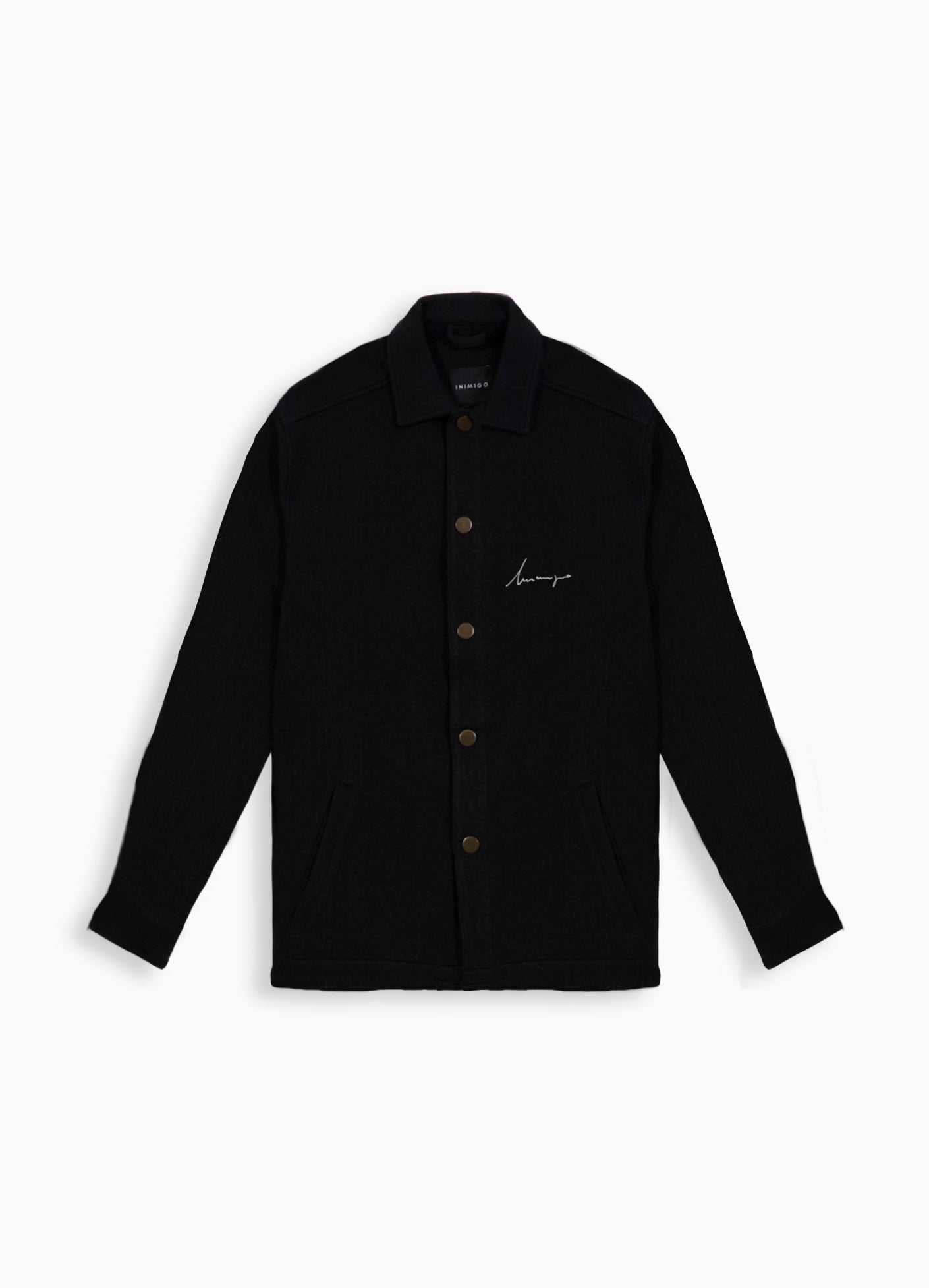 inimigo flower jacquard black overshirt fall winter